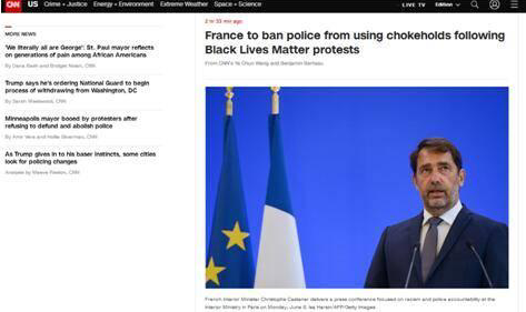 法国警方禁用锁喉 反对种族主义