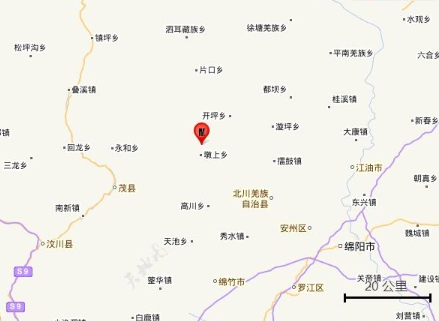 今天凌晨四川北川连发三次地震 几乎是发次同一位置地震实在是太惊讶了