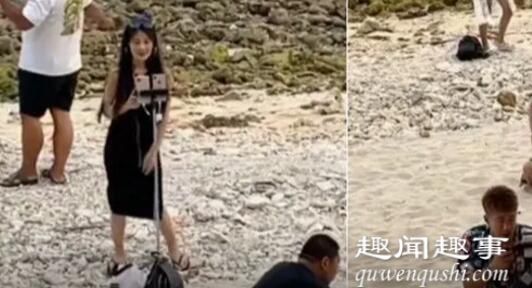 近日,一名女子去三亚旅游,结果发现大量网红将海滩占据,现场直播“卖艺”