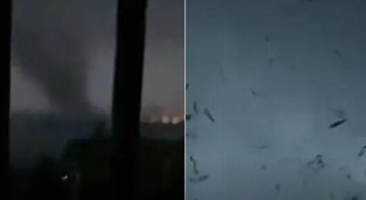 5月14日,苏州盛泽镇部分地区突遭龙卷风袭击,有市民拍下龙卷风来袭瞬间,巨大黑色漩涡