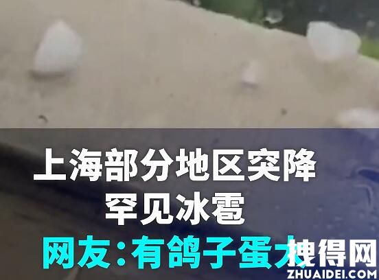 上海多地突降冰雹:大小宛若鸡蛋 最大的鸡蛋有鸽子蛋大